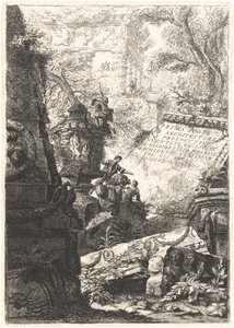 Pierwsza część; Groteski; Więzienia; Wszelkie widoki ...; Trofea Oktawiana Augusta autorstwa Giovanni Battista Piranesi and Francesco Piranesi