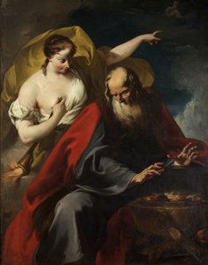 Alegoria zimy i lata, ok. 1720 (olej na płótnie) autorstwa Giovanni Battista Pittoni