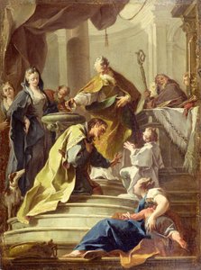 Św. Prosdocimus chrzczący św. Daniela (olej na płótnie) autorstwa Giovanni Battista Pittoni