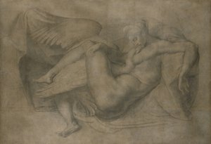 Leda i łabędź autorstwa Giovanni Battista Rosso Fiorentino
