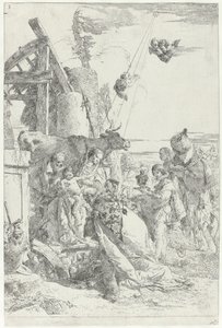Adoracja Dzieciątka Jezus przez Trzech Króli Scherzi di fantasia (tytuł serii) autorstwa Giovanni-Battista Tiepolo