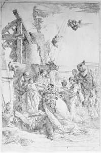 Adoracja Trzech Króli, ca. 1753 . autorstwa Giovanni Battista Tiepolo