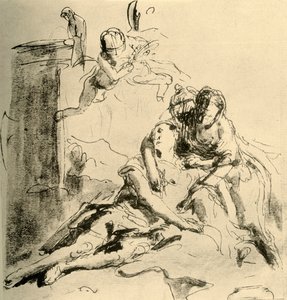 Angelica opiekuje się ranami Medor, c1757, 1928 autorstwa Giovanni Battista Tiepolo