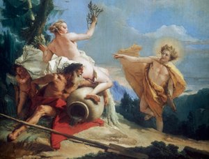 Apollo w pogoni za Daphne, c1755-1760 autorstwa Giovanni Battista Tiepolo
