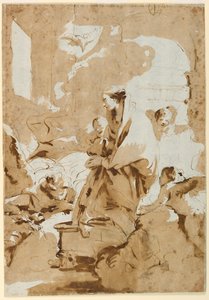 Rysunek Zwiastowanie, ok. 1732 r. autorstwa Giovanni Battista Tiepolo