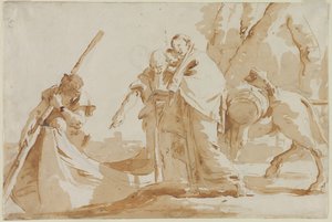 Ucieczka do Egiptu: Nabrzeże Świętej Rodziny autorstwa Giovanni Battista Tiepolo