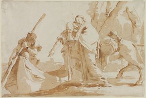 Ucieczka do Egiptu: Nabrzeże Świętej Rodziny, ok. 1930 r. 1735. autorstwa Giovanni Battista Tiepolo