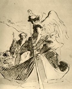 Ucieczka do Egiptu, połowa XVIII wieku, 1928 autorstwa Giovanni Battista Tiepolo