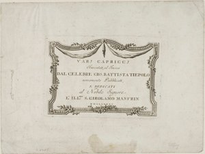 Frontispis z Capricci autorstwa Giovanni Battista Tiepolo