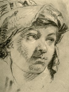 Głowa dziewczyny w turbanie, połowa XVIII wieku, 1928 autorstwa Giovanni Battista Tiepolo