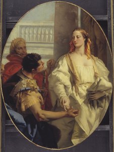 Latinus ofiarowuje swoją córkę Lavinia Eneaszowi w małżeństwie autorstwa Giovanni Battista Tiepolo