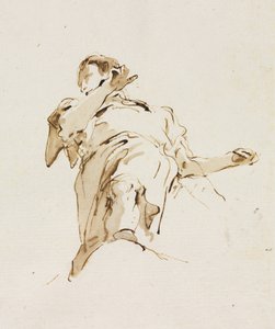 Mężczyzna(?) Rysunek widziany od dołu autorstwa Giovanni Battista Tiepolo