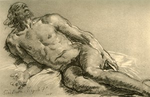 Akt leżący, górna połowa ciała częściowo uniesiona, 1752, 1928