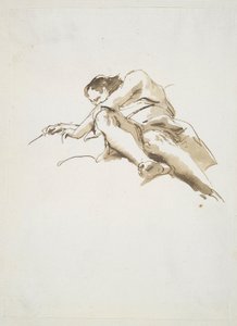 Leżąca postać mężczyzny widziana od dołu autorstwa Giovanni-Battista Tiepolo