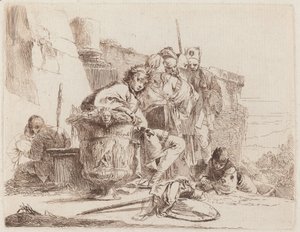 Siedząca młodzież oparta o urnę autorstwa Giovanni Battista Tiepolo