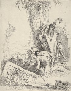 Pasterz z Dwoma Magami, ze Scherzi, ca. 1743-57. autorstwa Giovanni Battista Tiepolo