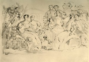 Szkic do portretu zbiorowego, połowa XVIII wieku, 1928 autorstwa Giovanni Battista Tiepolo