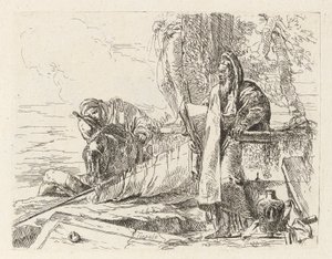 Stojący filozof i dwie inne postacie, z Vari capricci (Różne Capriccios) autorstwa Giovanni Battista Tiepolo