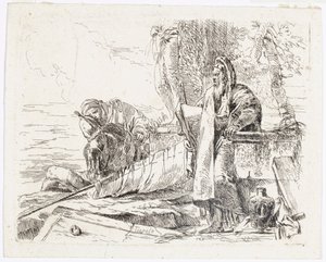 Stojący filozof z dużą książką, z Vari Capricci autorstwa Giovanni Battista Tiepolo