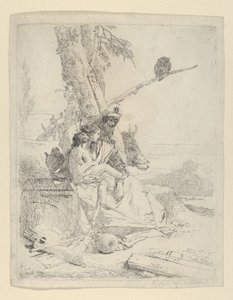 Rodzina Chłopa wschodniego, ze Scherzi, ca. 1740. autorstwa Giovanni Battista Tiepolo