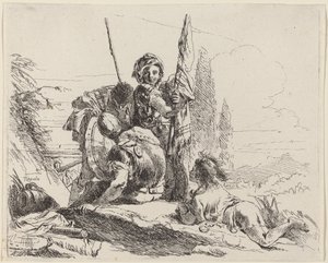 Trzech żołnierzy i młodzieniec autorstwa Giovanni Battista Tiepolo