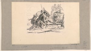 Dwóch żołnierzy i dwie kobiety z Vari Capricci autorstwa Giovanni Battista Tiepolo