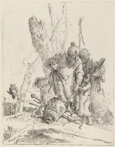 Dwóch magów w turbanie i chłopiec autorstwa Giovanni Battista Tiepolo