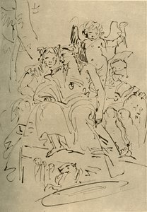 Dwie kobiety, Eros i żołnierz, połowa XVIII wieku, 1928 autorstwa Giovanni Battista Tiepolo