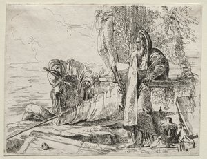 Różne Kaprysy: Filozof trzymający książkę. autorstwa Giovanni Battista Tiepolo