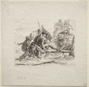 Różne kaprysy: dwaj żołnierze i dwie kobiety, 1785. autorstwa Giovanni Battista Tiepolo