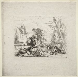 Różne kaprysy: kobieta w kajdankach autorstwa Giovanni-Battista Tiepolo