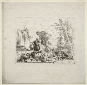 Różne kaprysy: kobieta w kajdankach, 1785. autorstwa Giovanni Battista Tiepolo