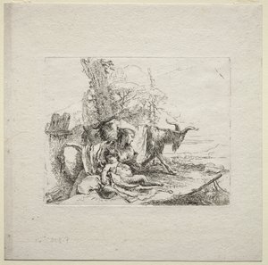 Różne kaprysy: kobieta z tamburynem autorstwa Giovanni Battista Tiepolo