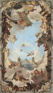Bogactwo i korzyści monarchii hiszpańskiej pod panowaniem Karola III autorstwa Giovanni Battista Tiepolo