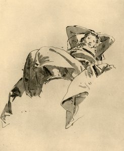 Odpoczywająca kobieta, połowa XVIII wieku, 1928 autorstwa Giovanni Battista Tiepolo