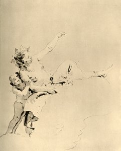 Kobieta odpoczywająca na chmurach i podtrzymywana przez Kupidyna, połowa XVIII wieku, 1928 autorstwa Giovanni Battista Tiepolo