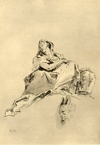 Młoda Kobieta siedząca z dzbanem u boku, połowa XVIII wieku, 1928 autorstwa Giovanni Battista Tiepolo