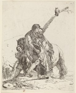 Młodzież, mędrzec i pomocnik z koniem autorstwa Giovanni Battista Tiepolo