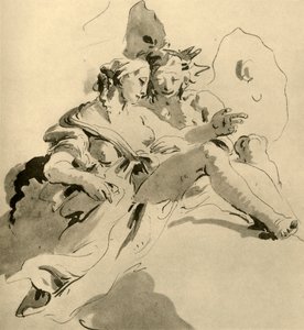 Zefir i Flora, połowa XVIII wieku, 1928 autorstwa Giovanni Battista Tiepolo