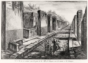 Widok na ulicę Bramy miasta Pompeje z Antiquites de Pompeia autorstwa G.B. Piranesi, ryty przez Francesco Piranesi (1758-1810) 1804 autorstwa Giovanni Battista Piranesi