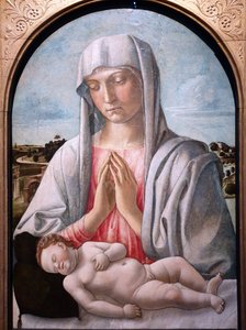 Madonna adorująca śpiące dziecko autorstwa Giovanni Bellini