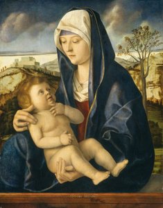 Madonna z Dzieciątkiem w pejzażu, c. 14901500. autorstwa Giovanni Bellini