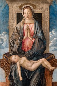 Madonna ze śpiącym dzieckiem, Giovanni Bellini, ok.1470. autorstwa Giovanni Bellini