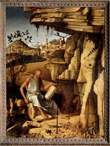 Święty Hieronim na pustyni Obraz Giovanniego Belliniego dit il Giambellino (ok. 1430-1516) 1479 Dim 145x114 cm Palazzo Pitti Florence autorstwa Giovanni Bellini