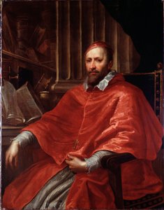 Portret włoskiego kardynała Ottaviano Raggi (olej na płótnie). autorstwa Giovanni Benedetto Castiglione