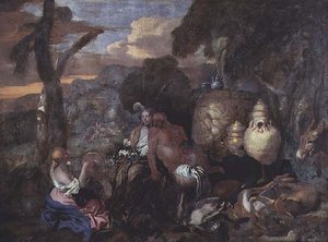 Bachantki i Satyr autorstwa Giovanni Benedetto Castiglione