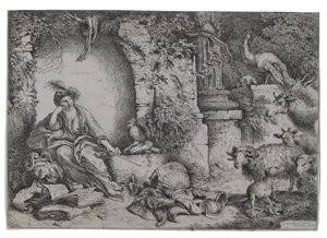 Circe zmienia ludzi Odyseusza w bestie autorstwa Giovanni Benedetto Castiglione