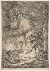 Odnalezienie ciał świętych Piotra i Pawła, 1645-51. autorstwa Giovanni Benedetto Castiglione