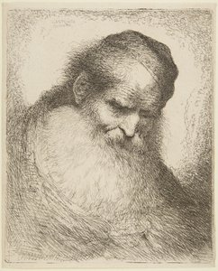 Głowa brodatego starca autorstwa Giovanni Benedetto Castiglione