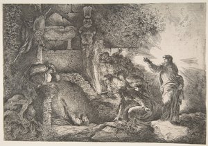 Wskrzeszenie Łazarza, 1645-1650. autorstwa Giovanni Benedetto Castiglione